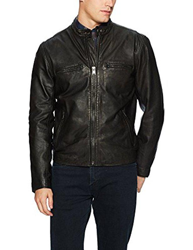 Lucky Brand Triumph Tiger Bonneville Leather Jacket in Black for Men