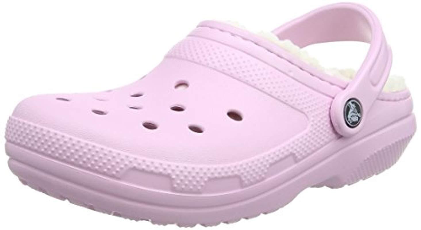 crocs fuzzy pink