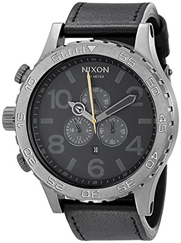 Nixon 51-30 Chronograph Stainless Steel Watch With Leather Band in Black  for Men | Lyst