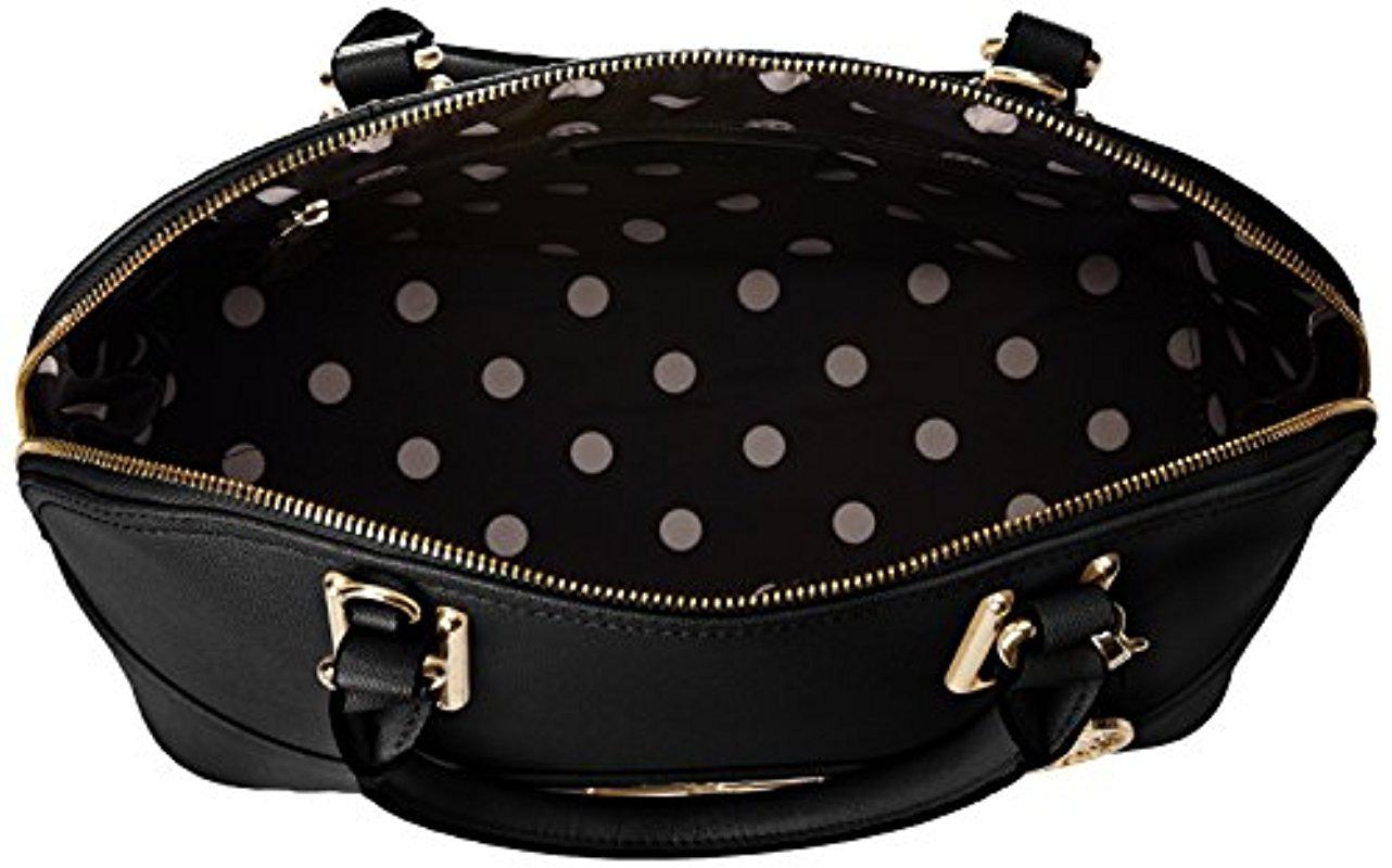 Anne Klein Shimmer Down Dome Satchel Bag in Black - Lyst