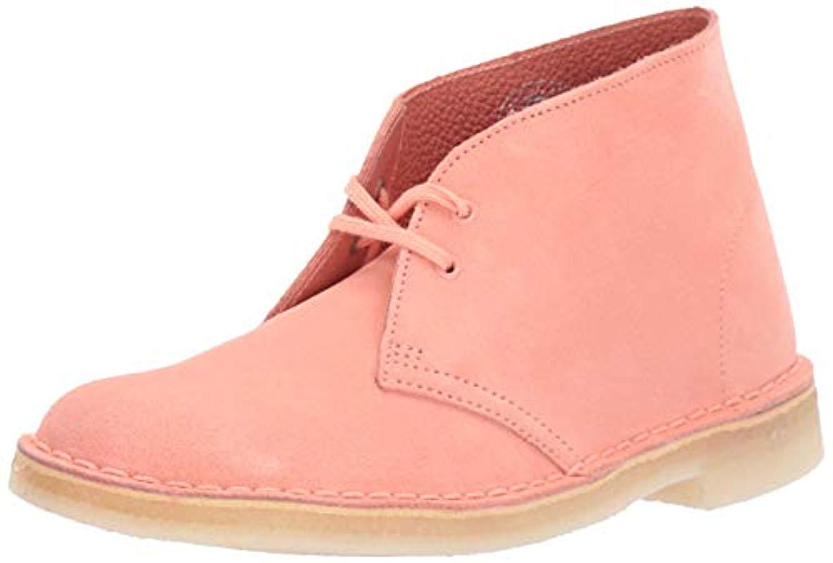 Clarks Desert Boot Ankle Bootie Pink | Lyst