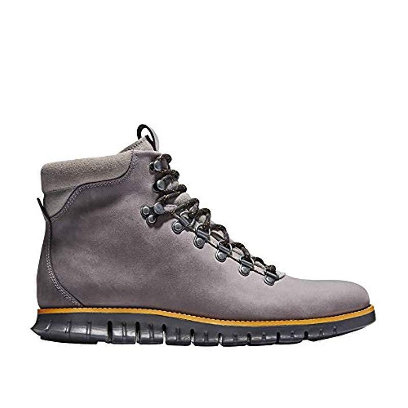 US 7.5 Cole Haan Men Zerogrand Hiker Water Resistant Boot Shoe Grey/White