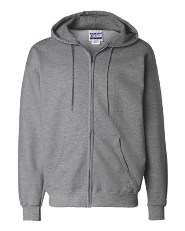 Hanes Full Zip Ultimate Heavyweight Fleece Hoodie in Gray for Men Lyst