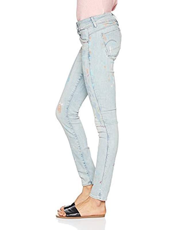 G-STAR RAW Lynn-b Mid Waist Skinny Ripped Ankle Jeans Donna