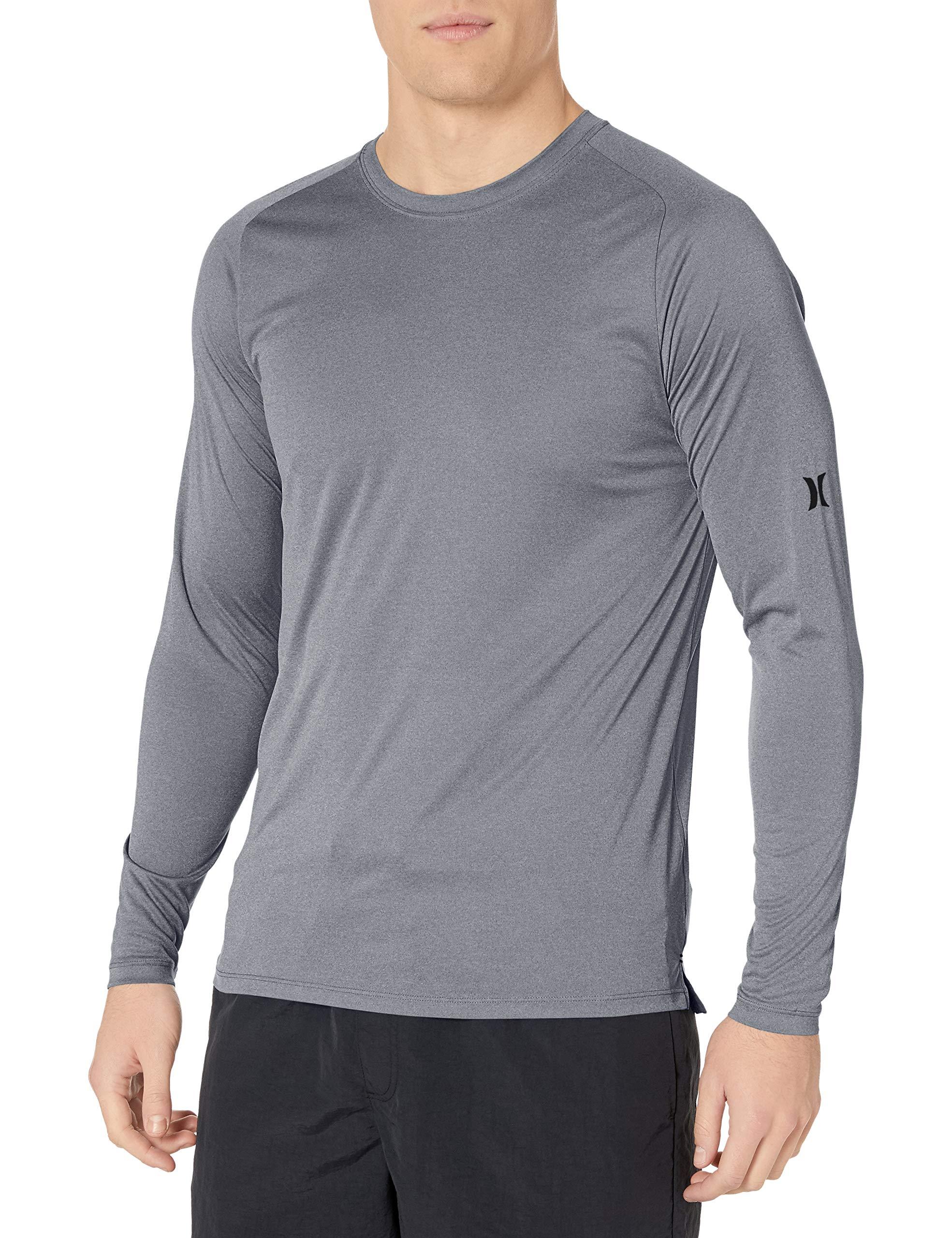UPF Sun Protection Rashguard Shirt Hurley Mens Short Raglan Sleeve 50