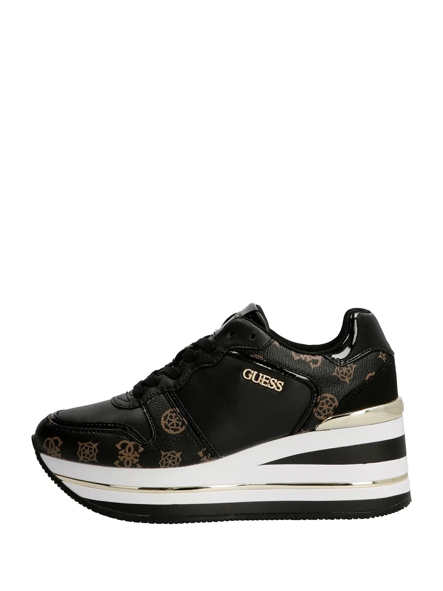 Guess Bradly Black Womens Eco Leather Platform Trainers