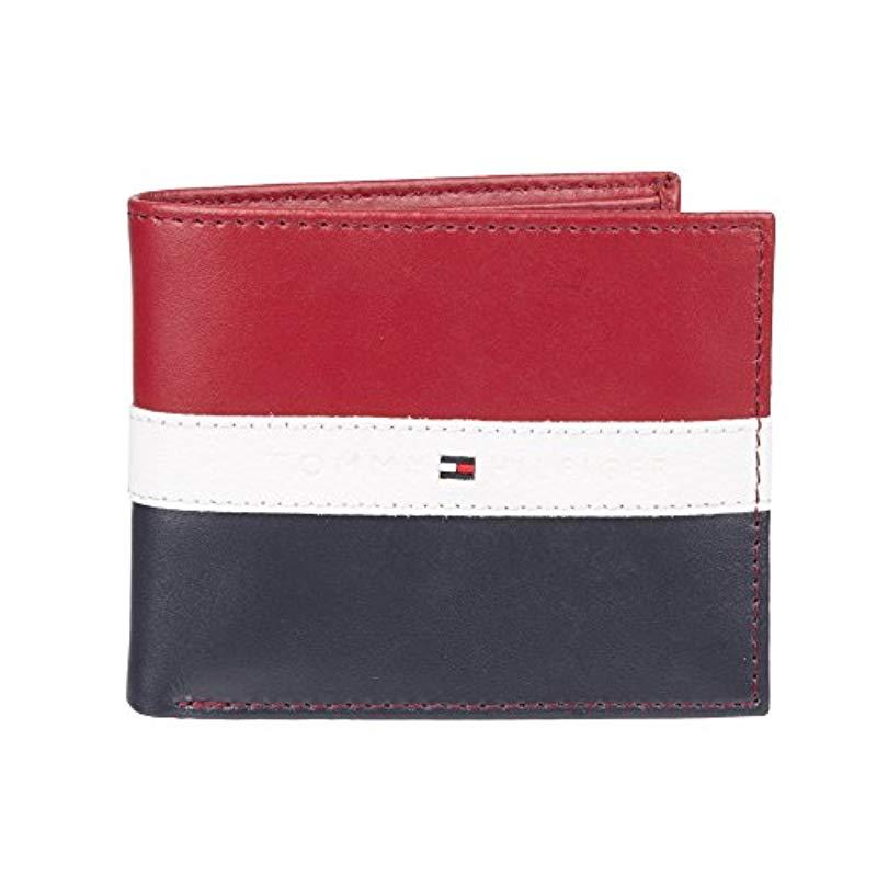 tommy hilfiger wallet red and blue