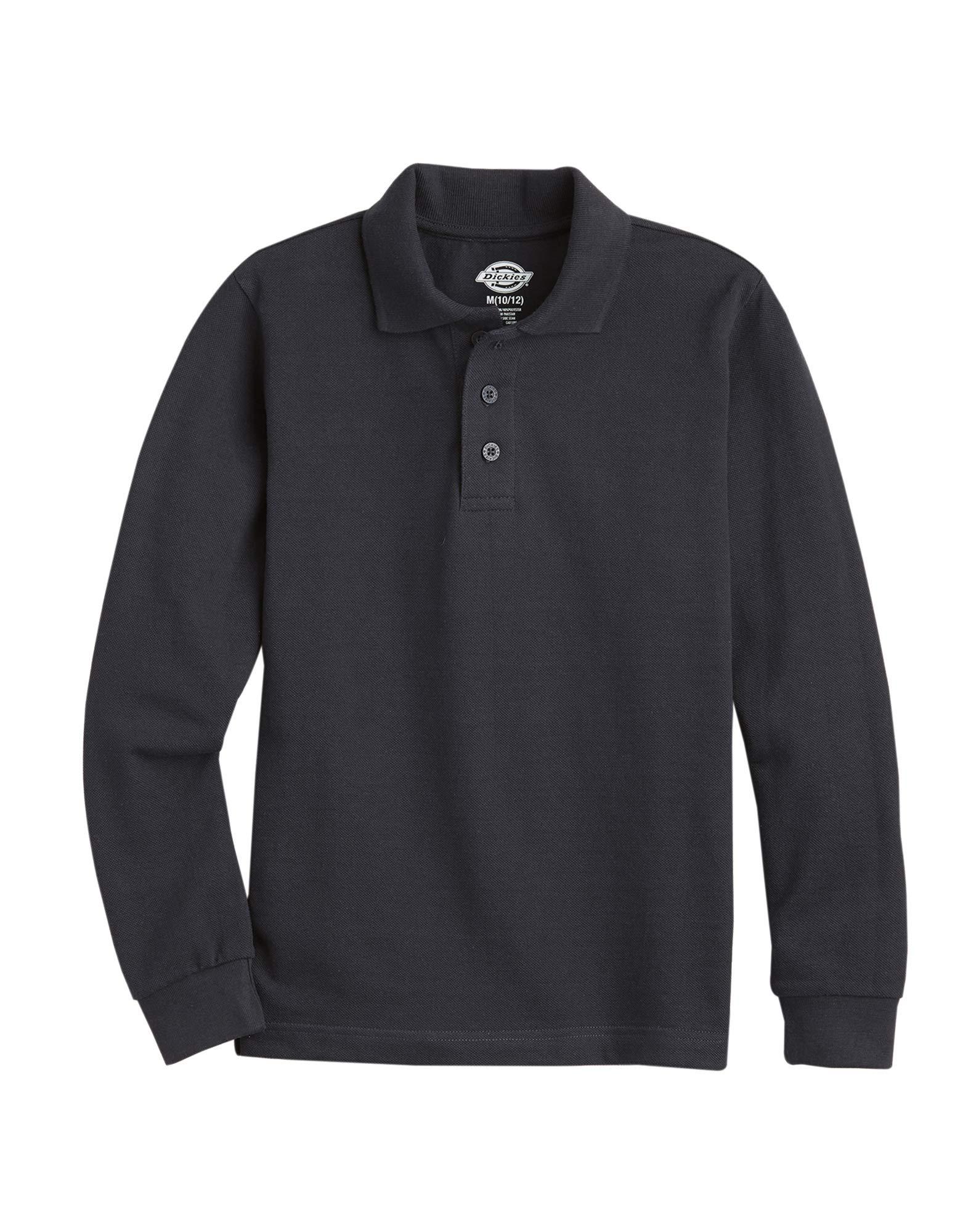 Dickies Long Sleeve Pique Polo in Black for Men - Lyst
