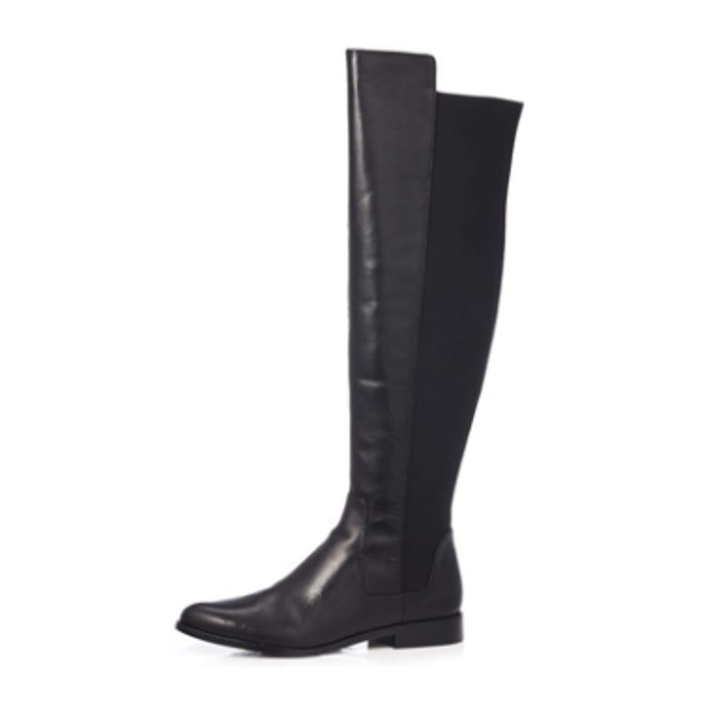 Clarks Daina Rae Over The Knee Leather Boots in Black Leather (Black