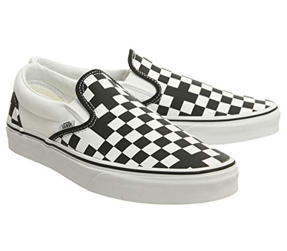 vans classic slip on trainers geometric black true white