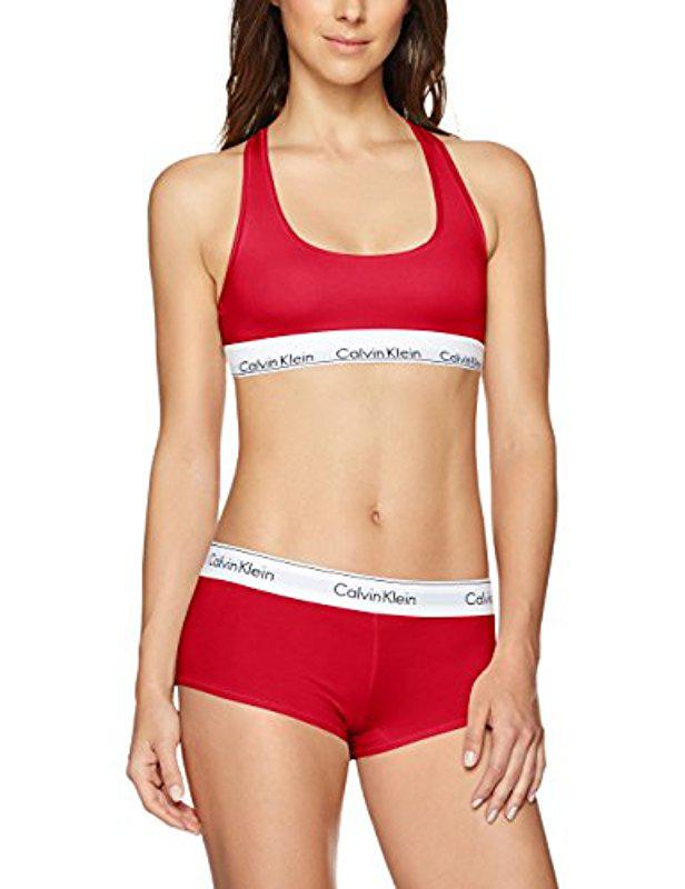 red ck bralette