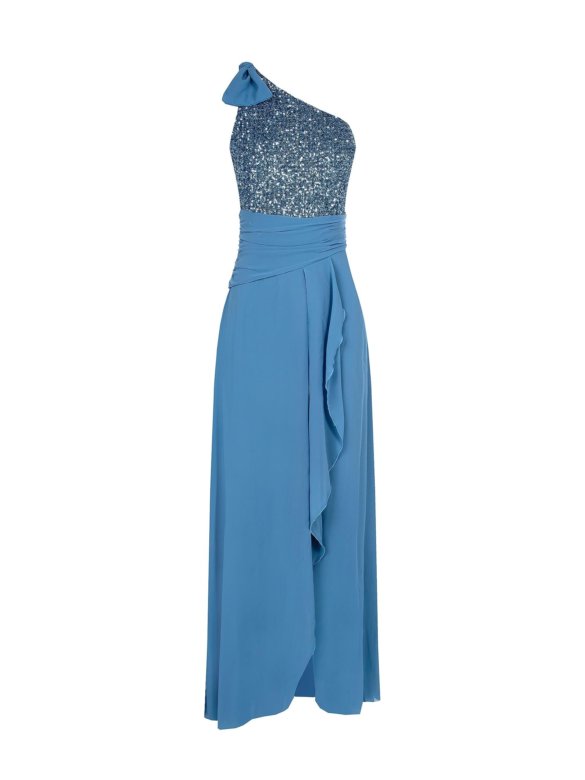 Abito in georgette e paillettes Donna di Rinascimento in Blu Lyst