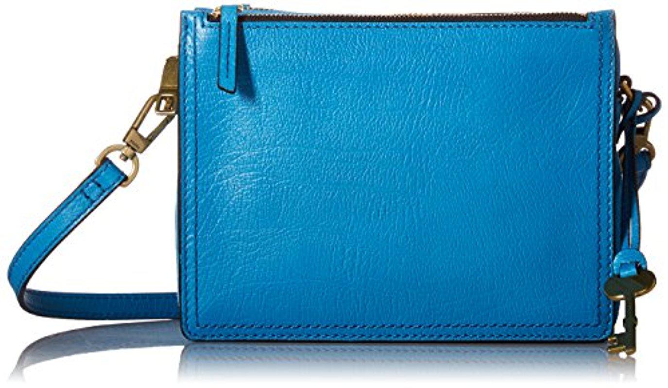 fossil campbell crossbody blue