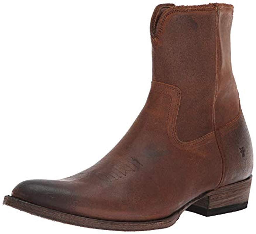 Frye Austin Inside Zip Western Boot in Brown for Men Lyst