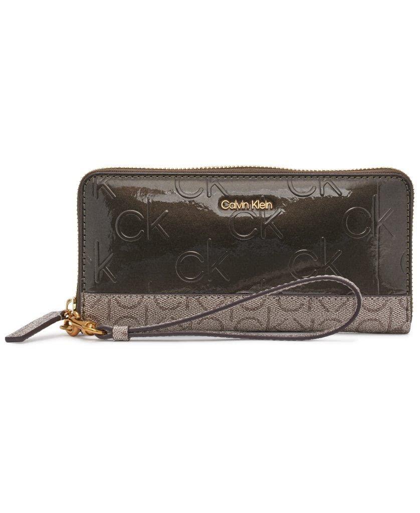Calvin Klein Key Item Saffiano Continental Zip Around Wallet with Wristlet  Strap