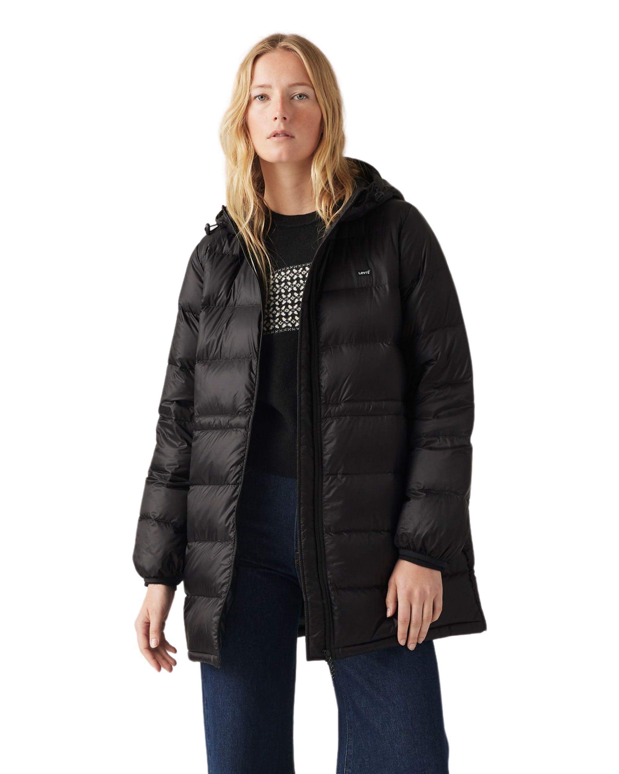 Levi s Polly Midi Puffer Jacket in Black Lyst UK
