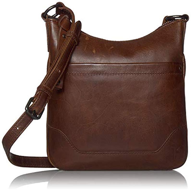 Frye Leather Melissa Swing Pack Zip Crossbody Bag in Dark Brown (Brown