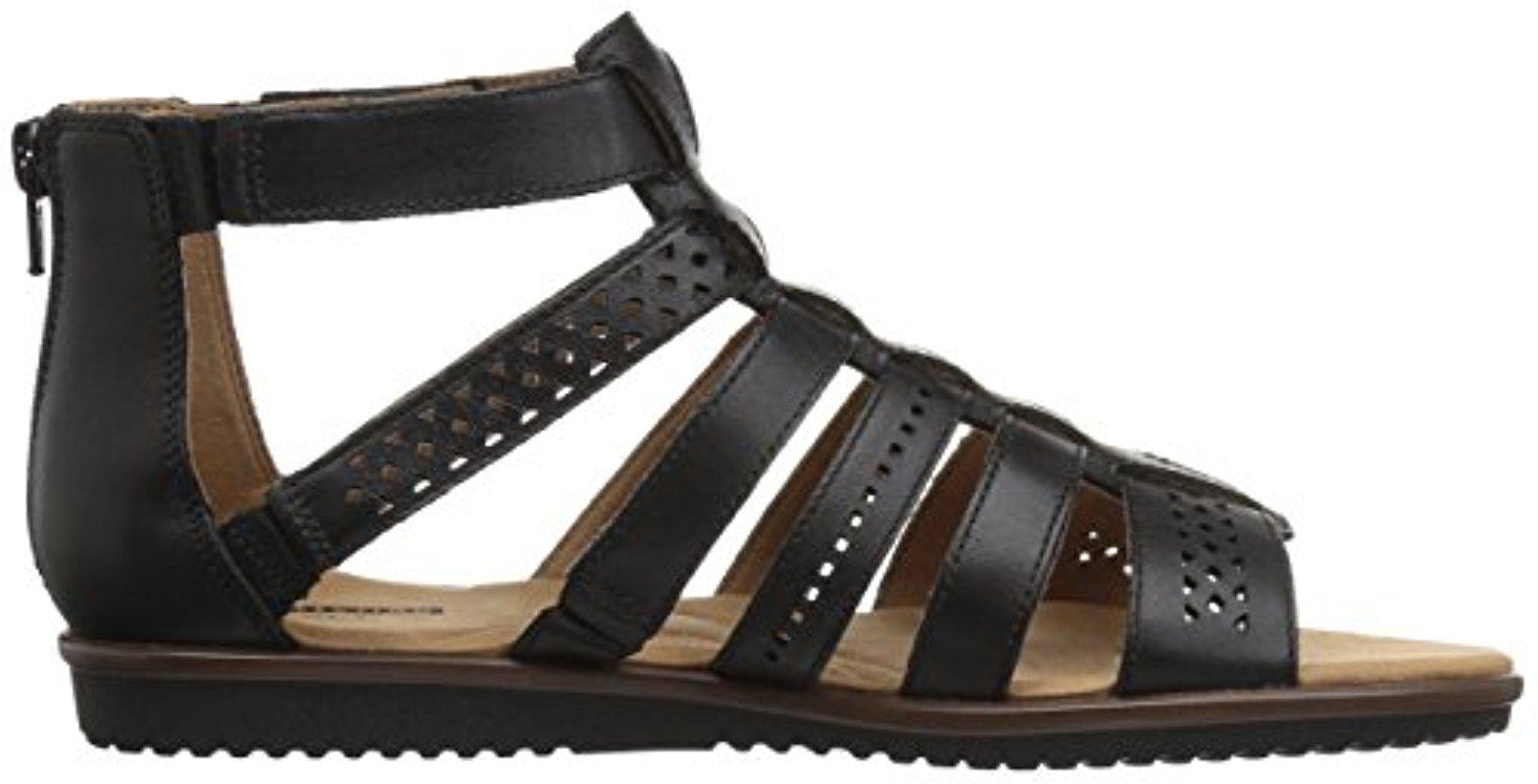 Clarks Kele Lotus Gladiator Sandal in Black | Lyst