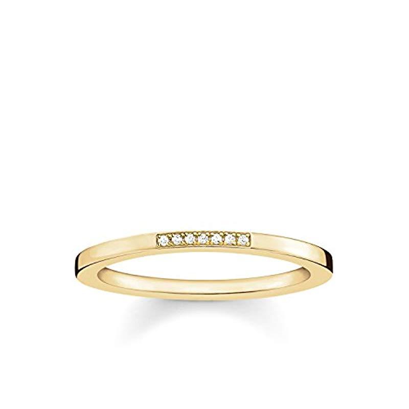Thomas Sabo Femme Carrier pav/é Argent Sterling 925 ; Plaqu/é Or Jaune 18 Carats X0185-414-14