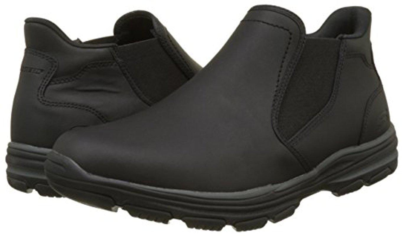 Skechers Leather Garton Keven Ankle Bootie in Black for Men | Lyst