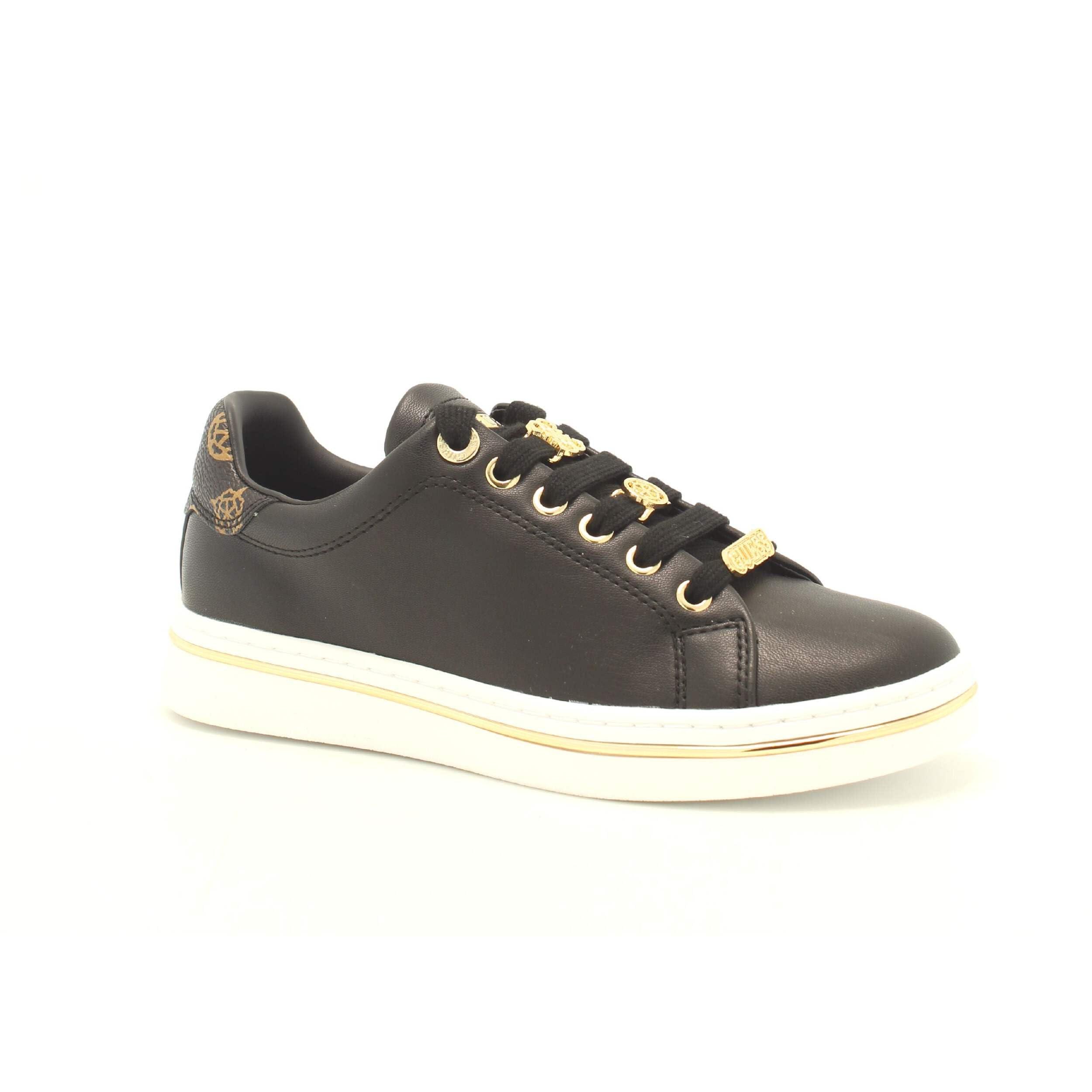 guess black and gold trainers