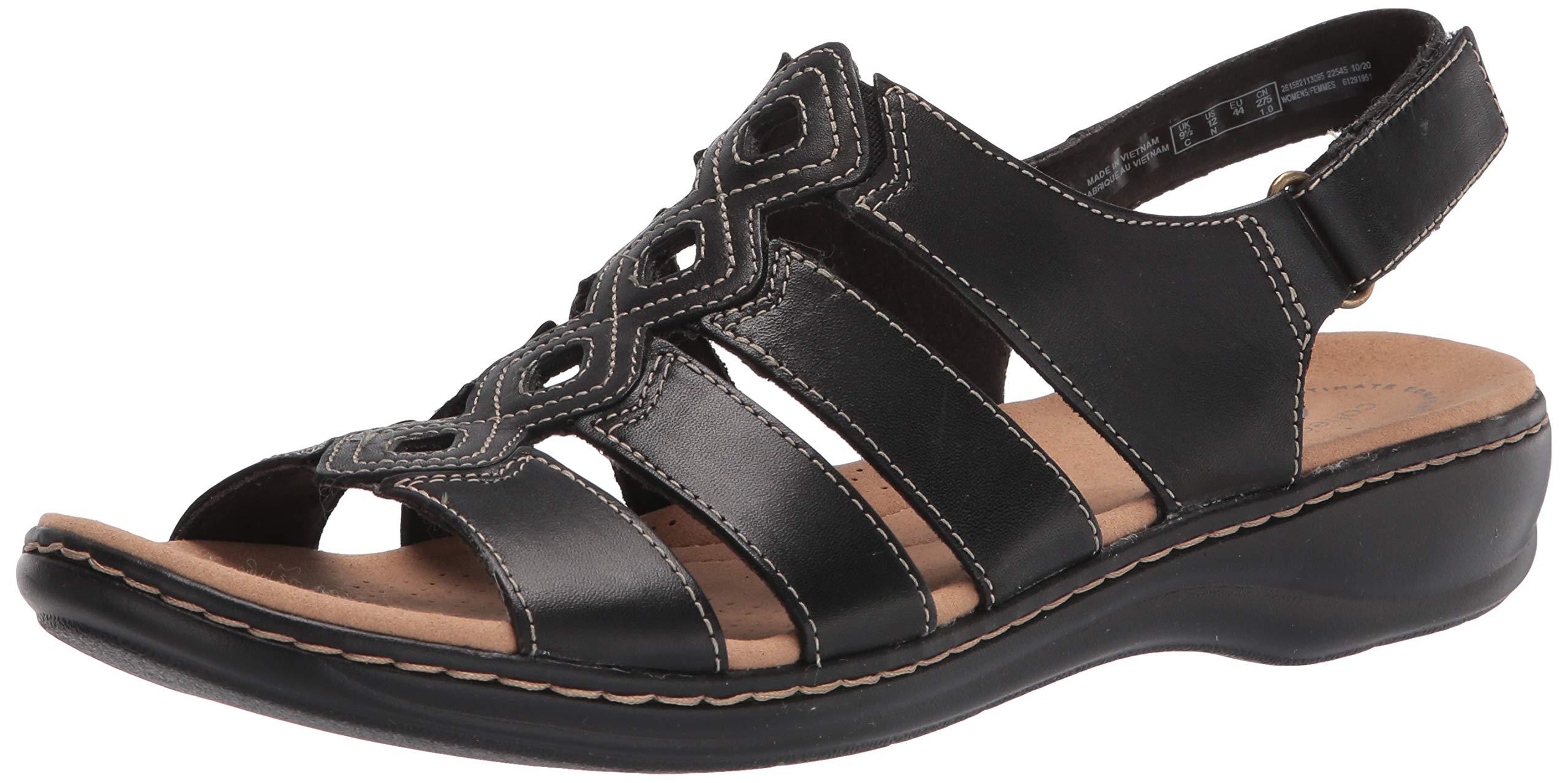 Clarks Leisa Ruby Flat Sandal in Black Leather (Black) - Save 39% | Lyst