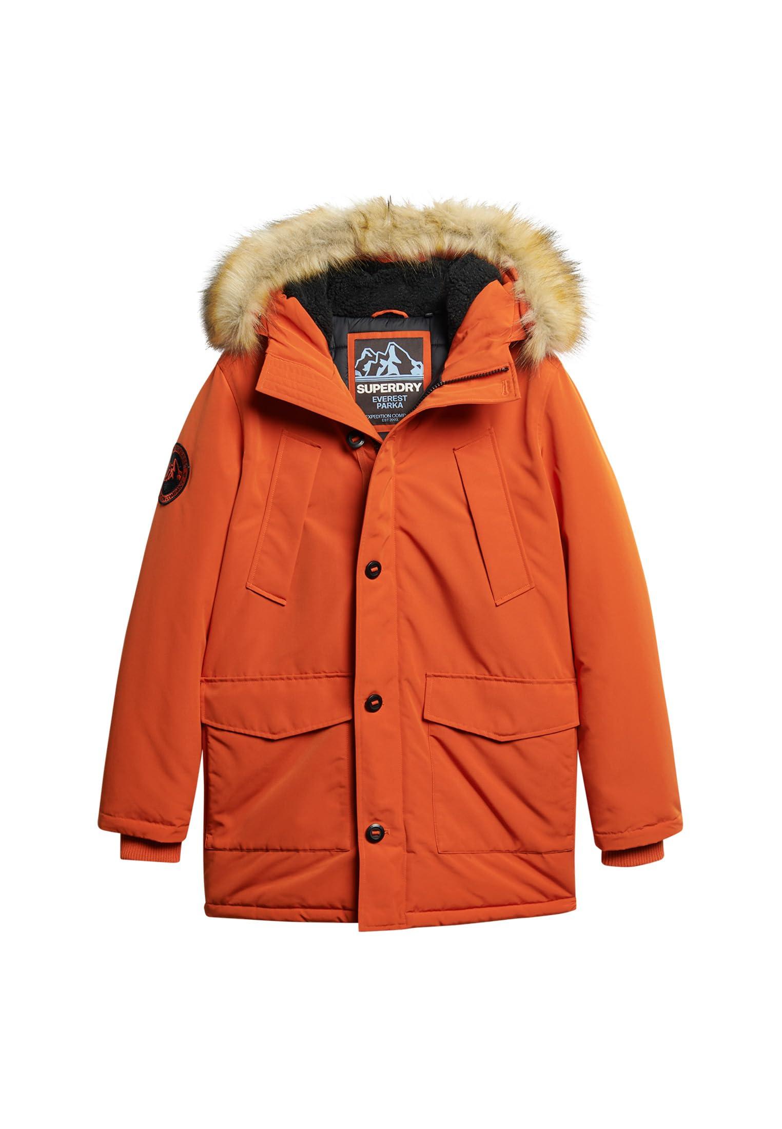 Orange parka with fur hood sale