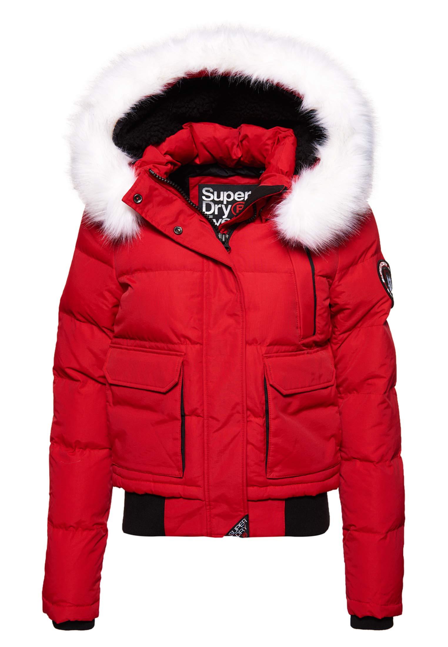 superdry red ella bomber jacket