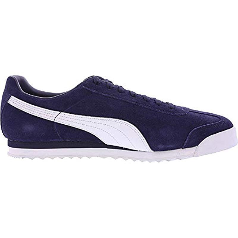 PUMA Roma Suede Fashion Sneaker in Blue for Men - Save 16% - Lyst