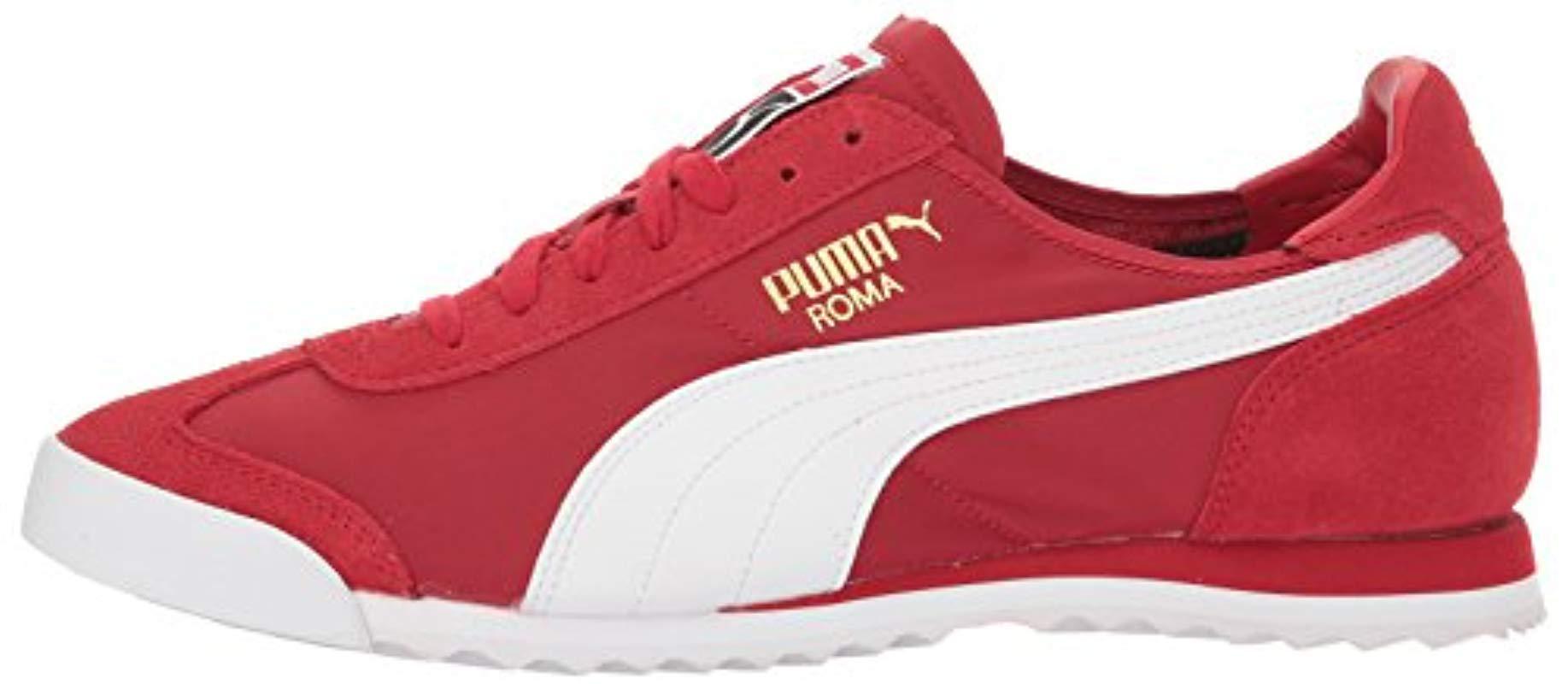 PUMA Synthetic Roma Og Nylon Fashion Sneaker in Red for Men | Lyst