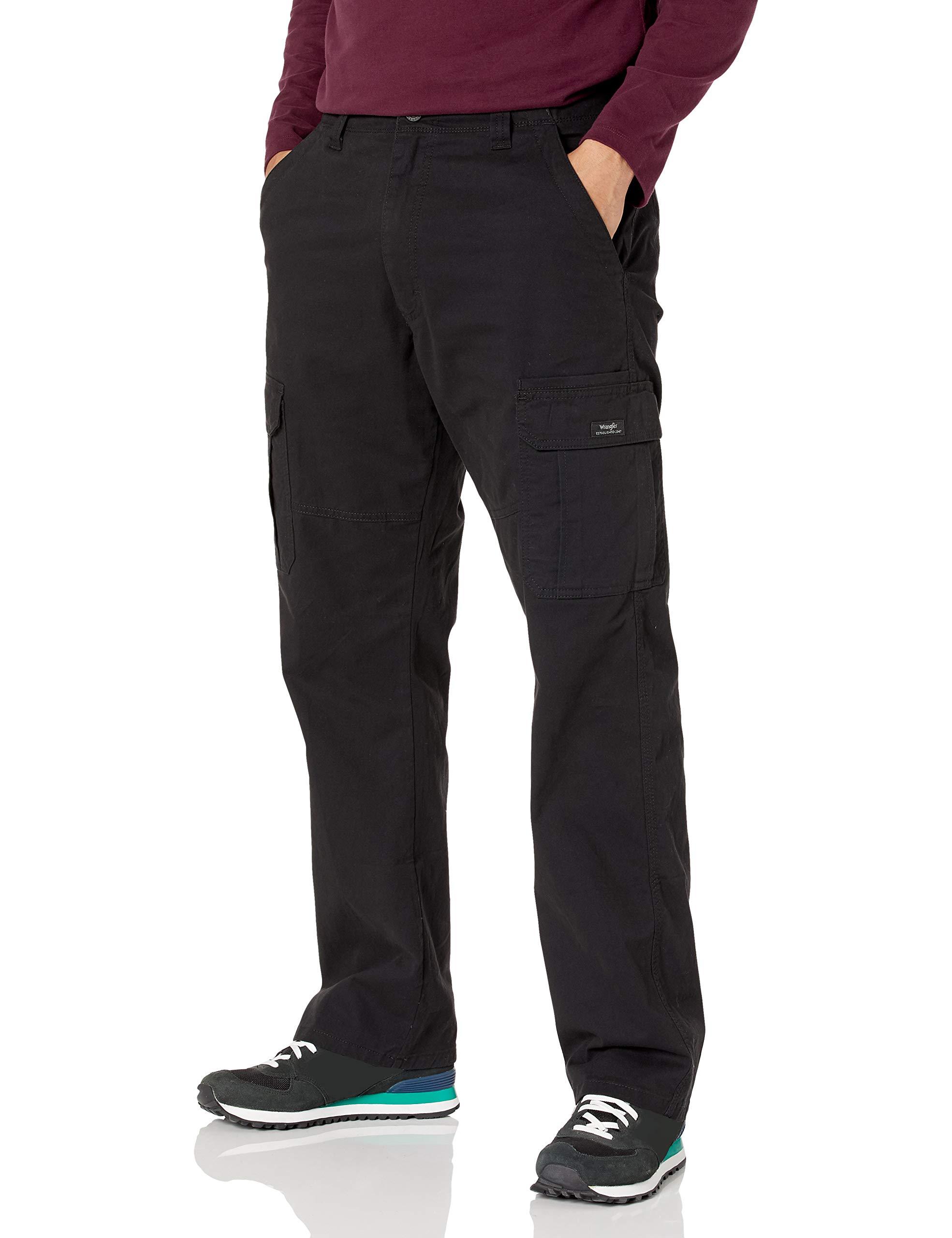 Wrangler Authentics Stretch Cargo Pant in Black for Men | Lyst