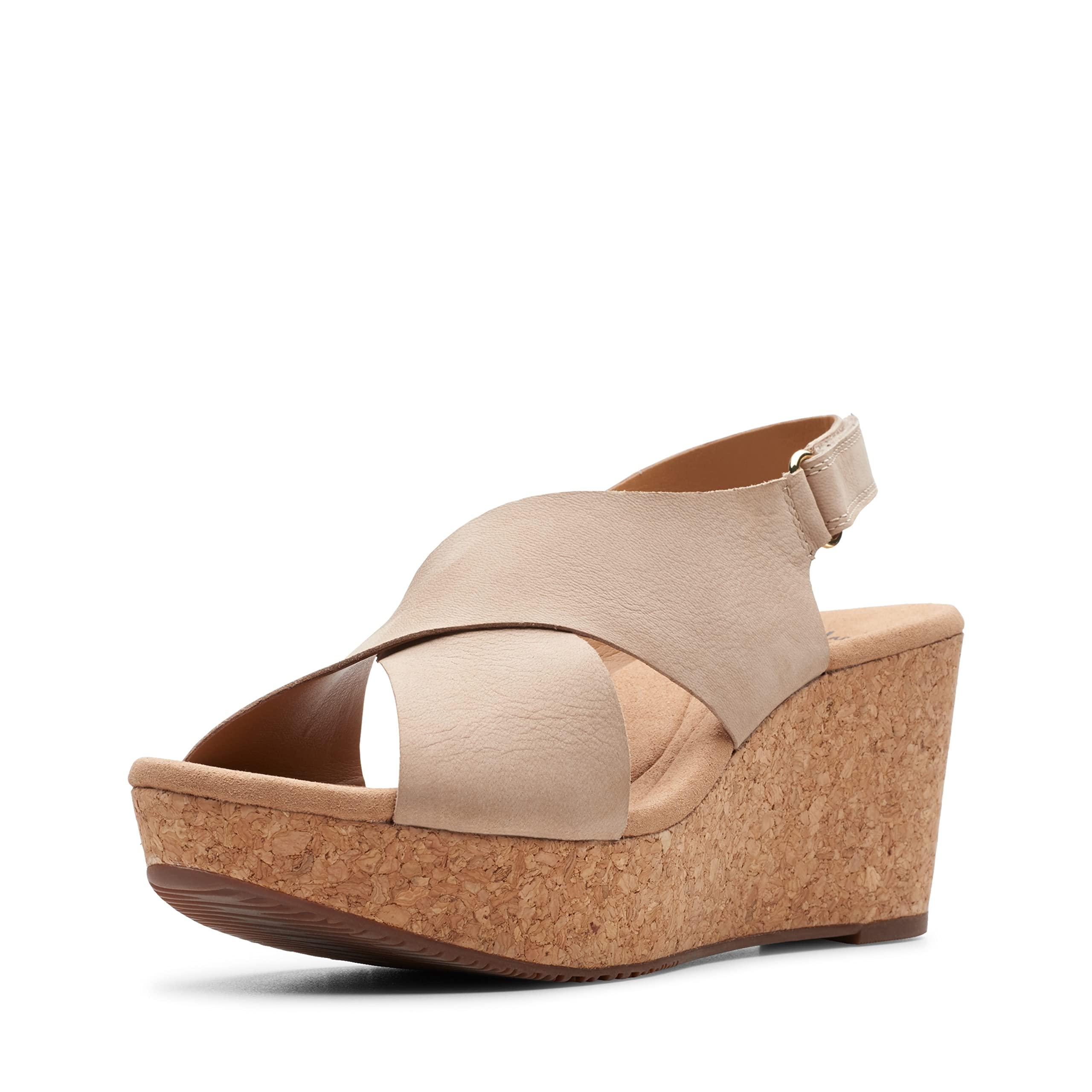 Clarks Rubber Annadel Eirwyn Wedge Sandal in Natural - Save 51% | Lyst