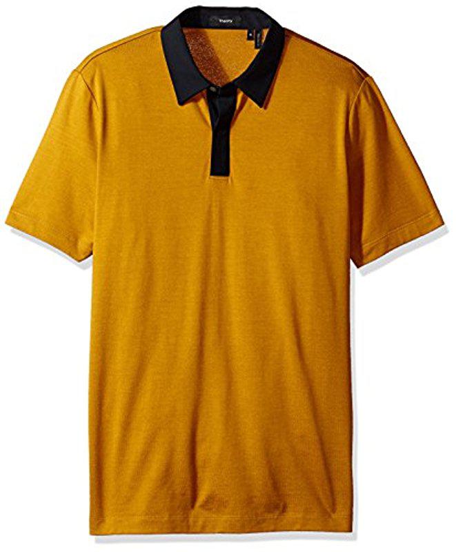 Theory Covered Plaquet Dressy Polo in Yellow for Men Lyst