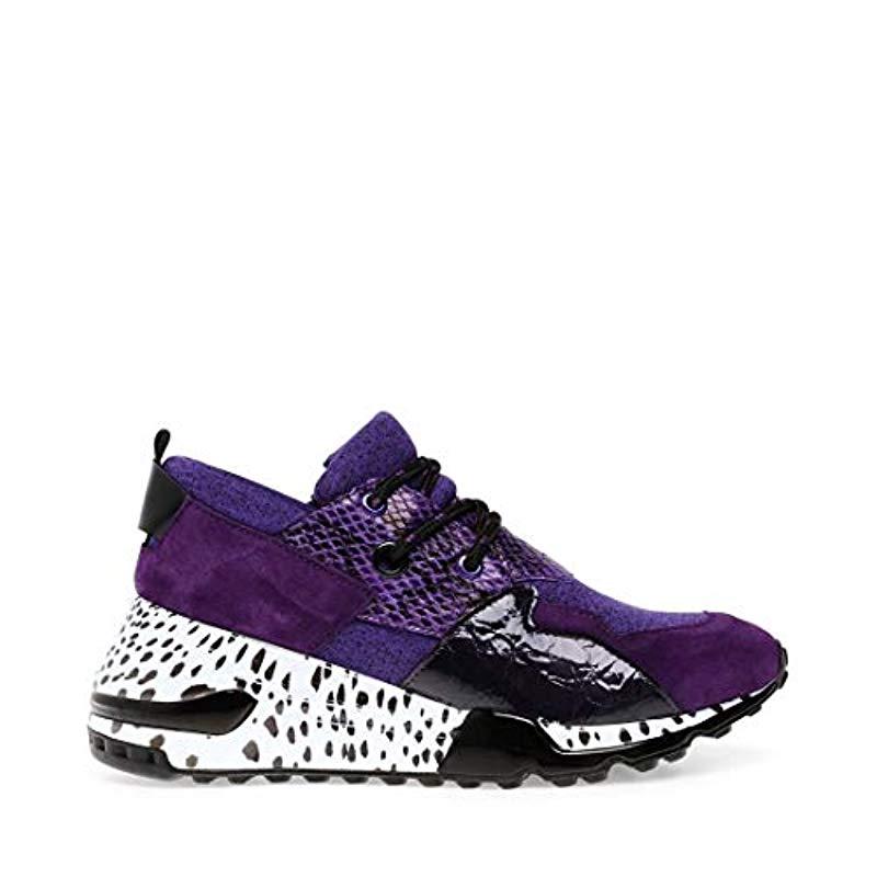 Steve Madden Leather Cliff Sneaker in Purple - Lyst