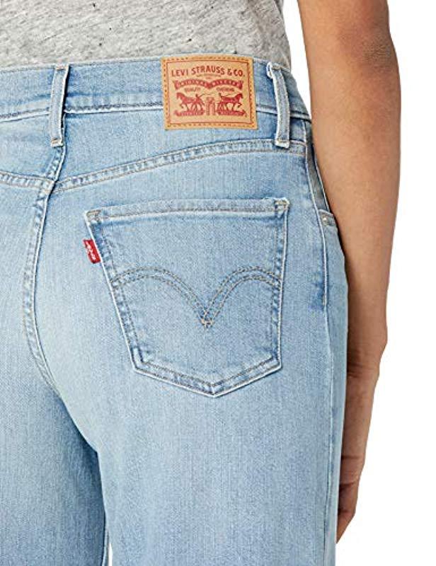 Levi's Mile High Wide Leg Crop Jeans in Blue | Lyst