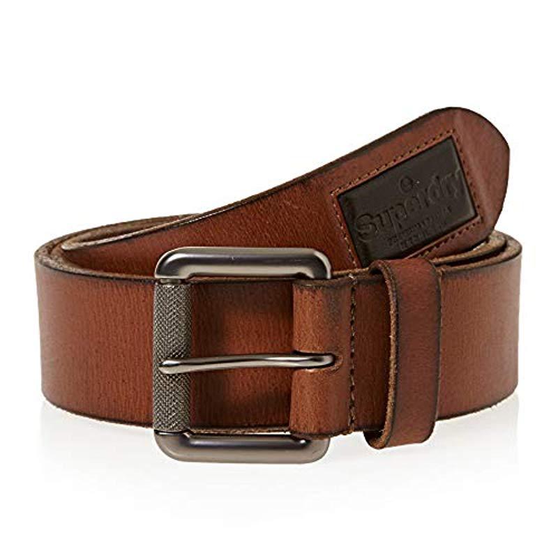 Superdry Leather Badgeman Belt In in Brown for Men - Lyst
