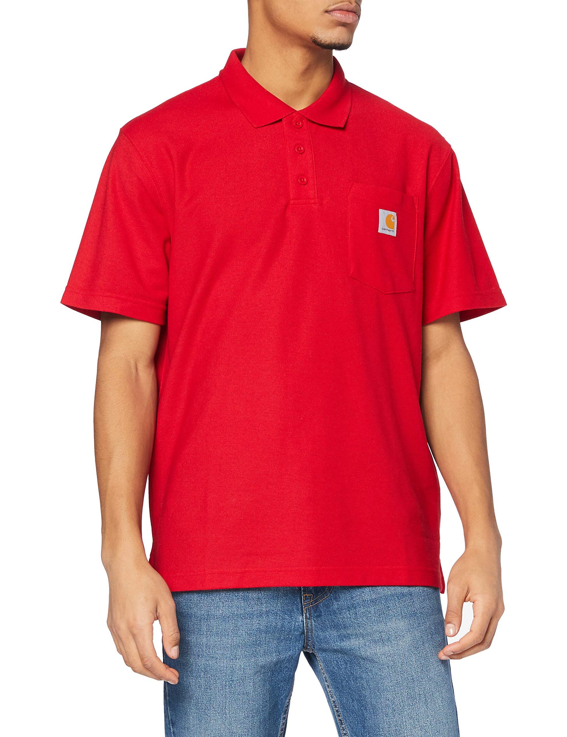 Carhartt Synthetic Contractors Work Pocket Polo Original Fit K570 in Red  for Men | Lyst
