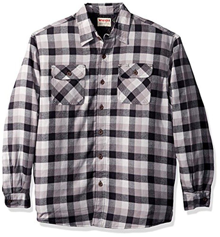 wrangler quilted flannel shirt