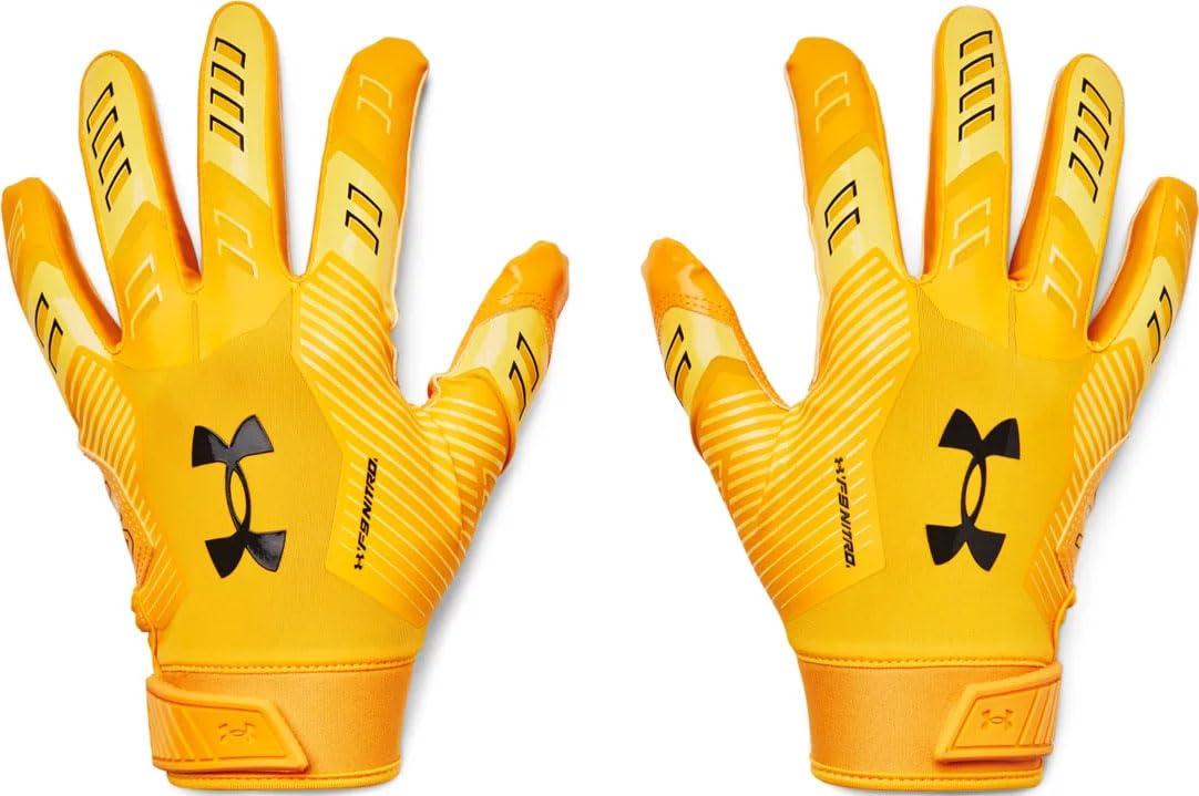 Yellow under armour football gloves discount
