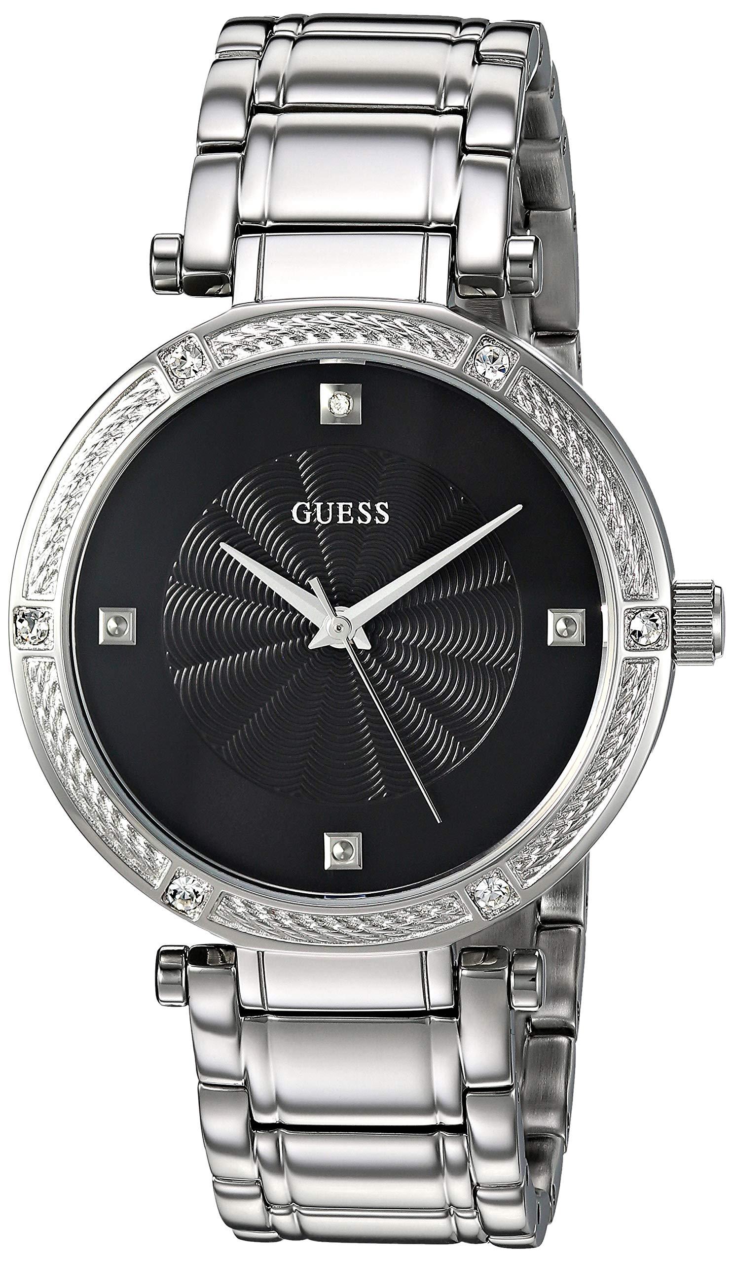 Guess Stainless Steel Diamond Dress Watch in SilverTone (Metallic) Lyst