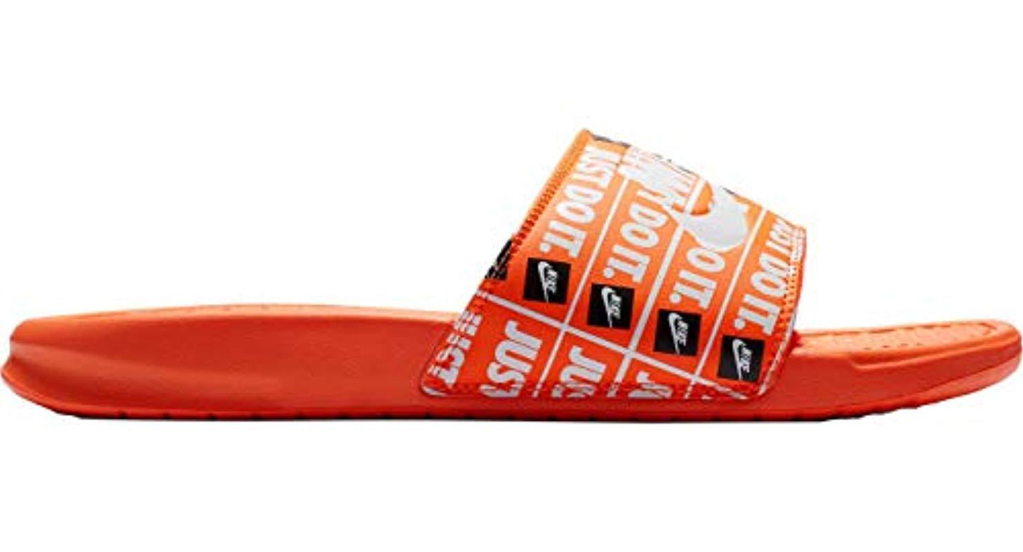 krassen Implementeren Ophef Nike Benassi Just Do It Print Men's Slide Sandal in Orange for Men | Lyst