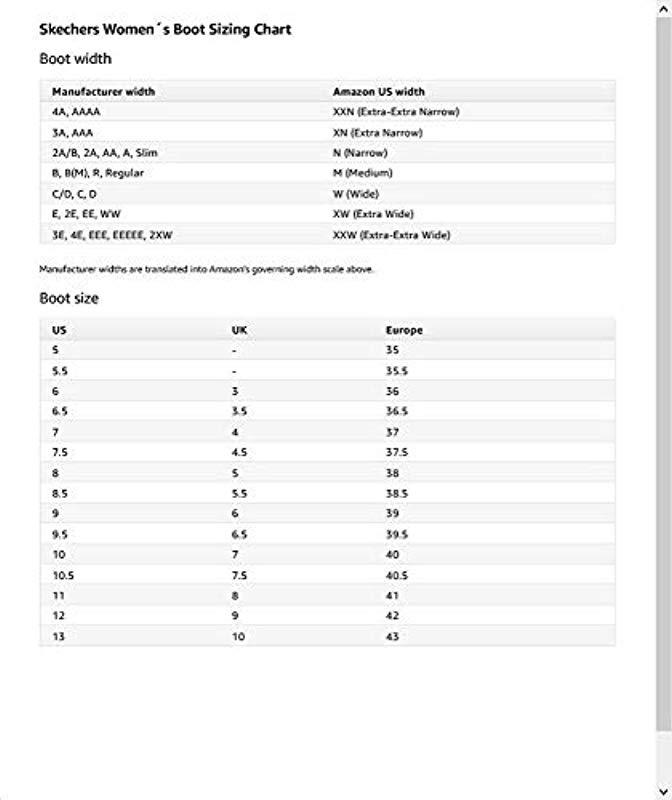 Skechers Clothing Size Chart