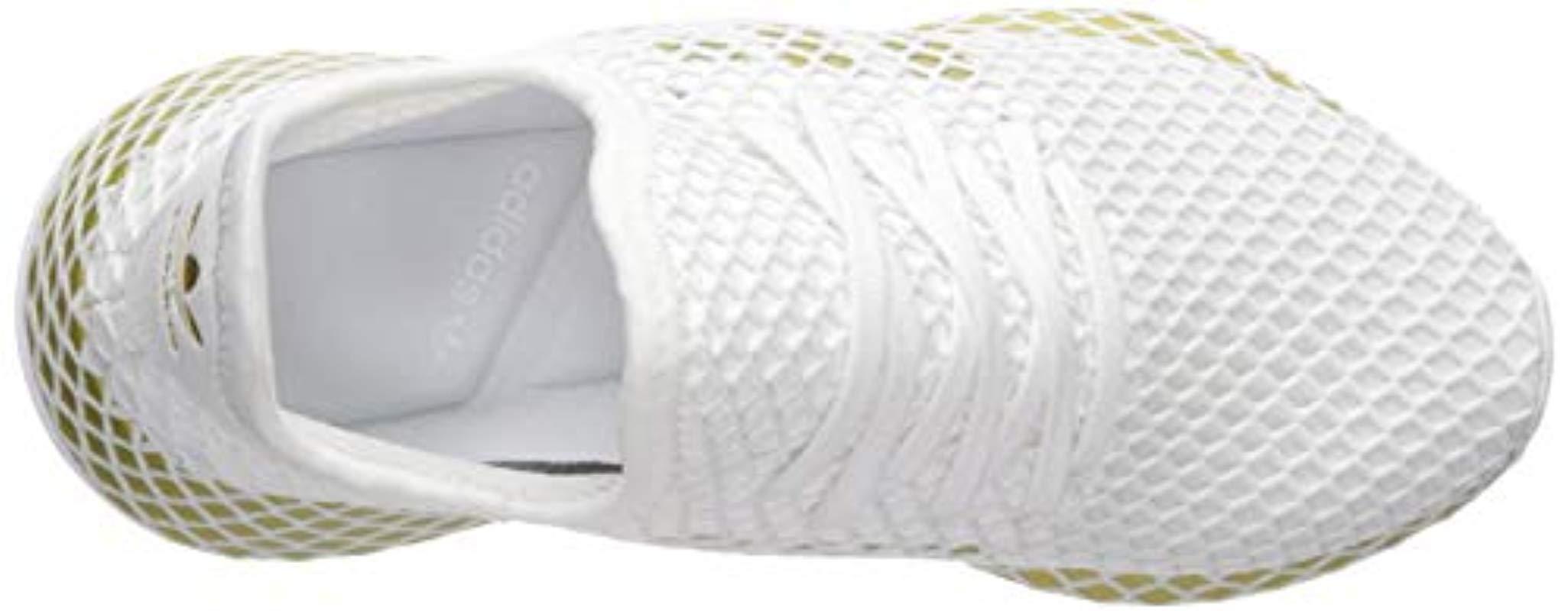 adidas Originals Deerupt Runner in White/Gold Metallic/White (White) - Lyst