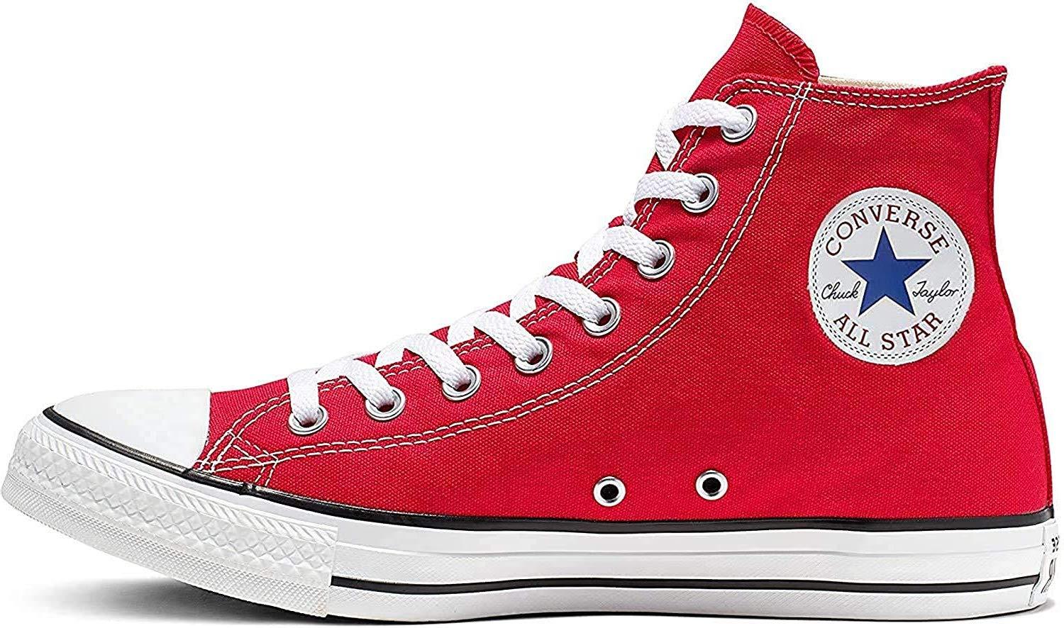 Converse Canvas Adult Chuck Taylor All Star Hi Top Trainers In Red Lyst 