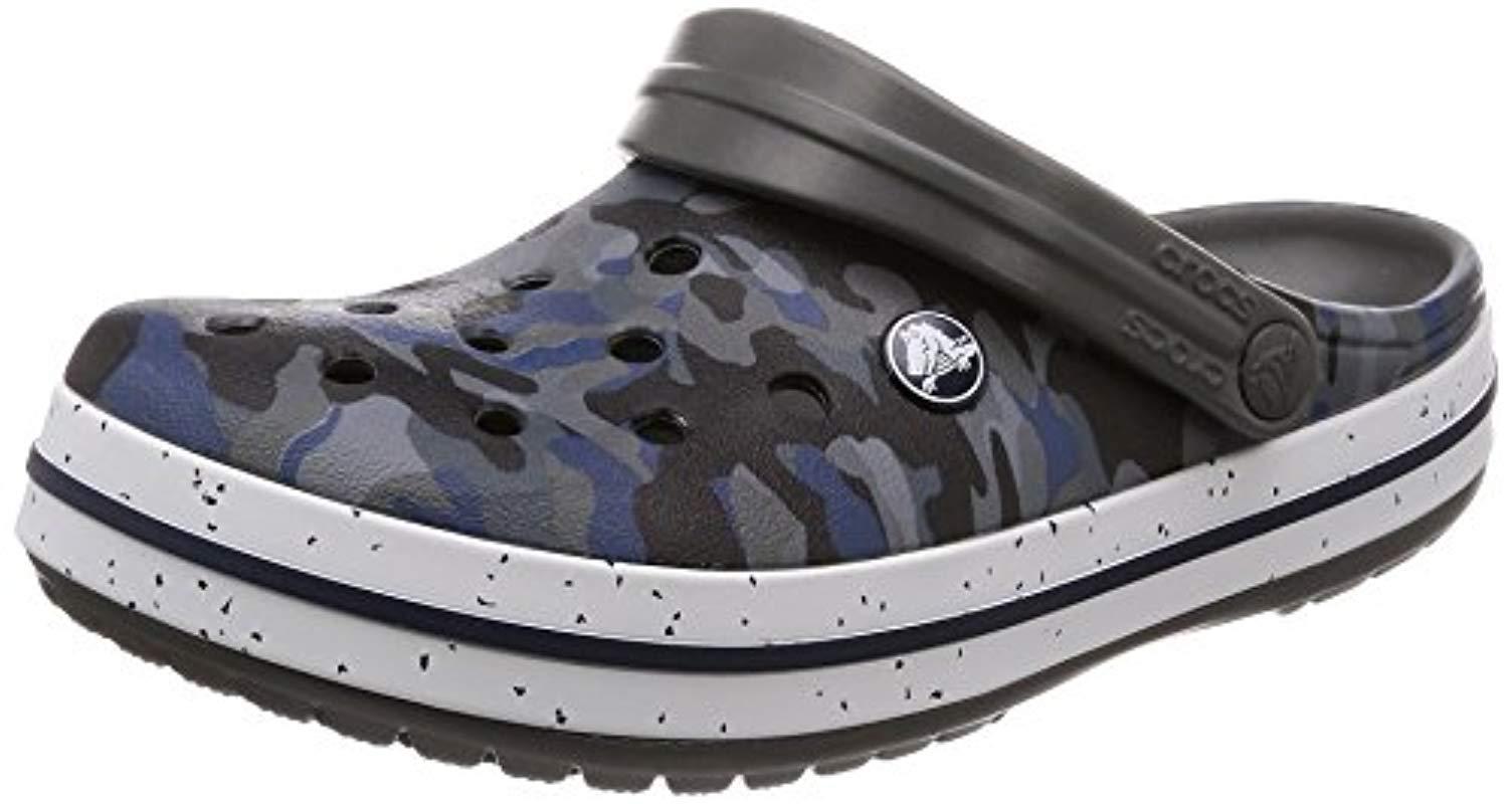 blue camo crocs