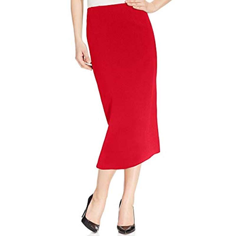 Kasper Stretch Crepe Skimmer Skirt in Red Lyst