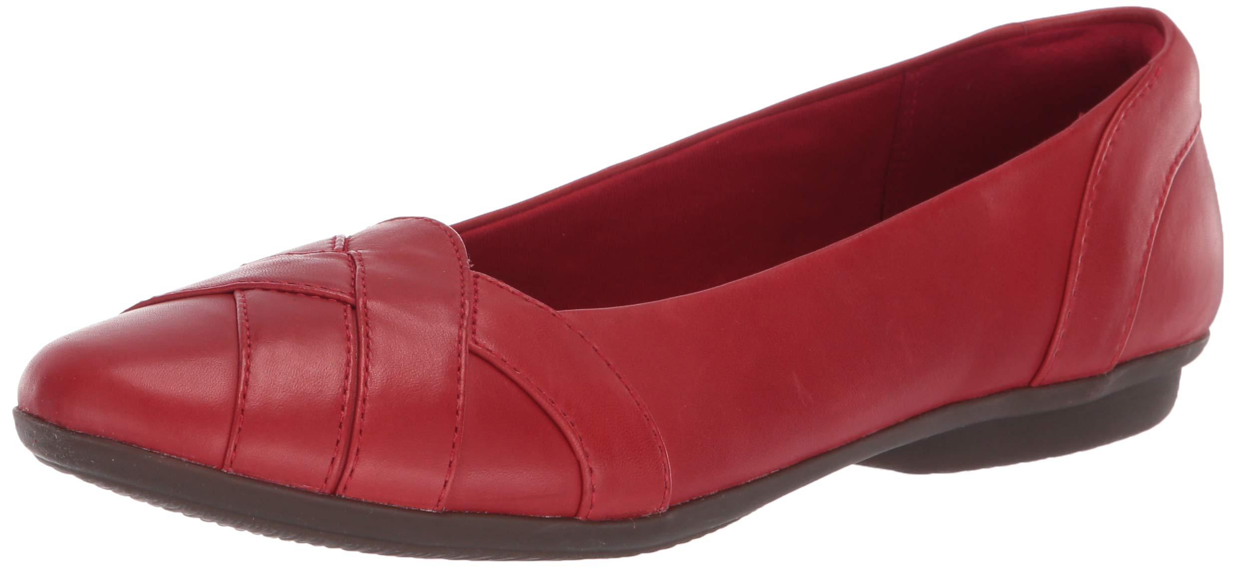 clarks red ballet flats
