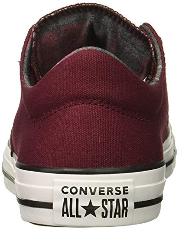 Converse Chuck Taylor All Star Plaid Lined Madison Low Top Sneaker, Dark  Burgundy/white, 7 M Us | Lyst