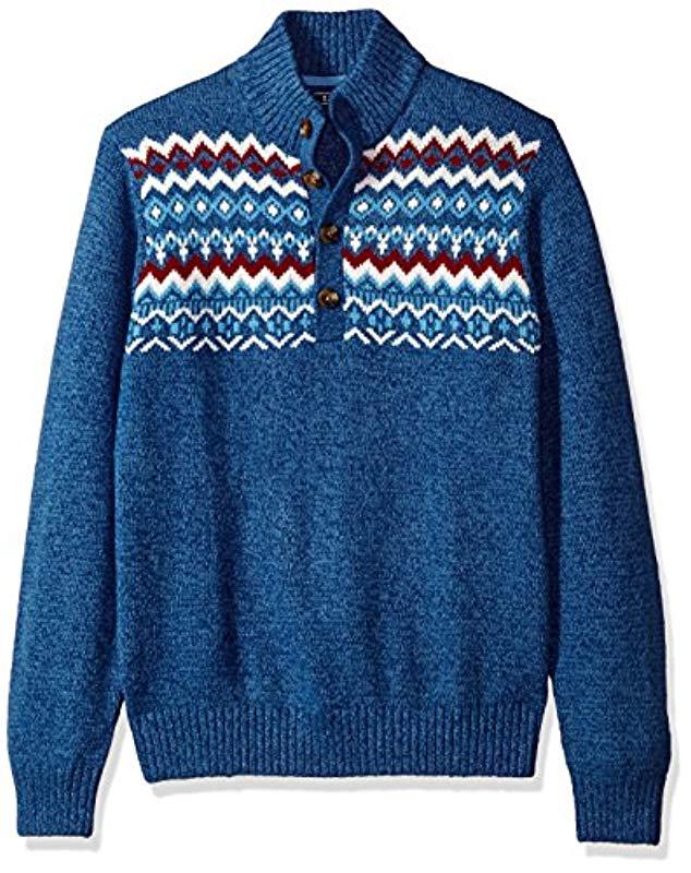Big & Tall IZOD Mens Big and Tall Fairisle Quarter Zip 5 ...