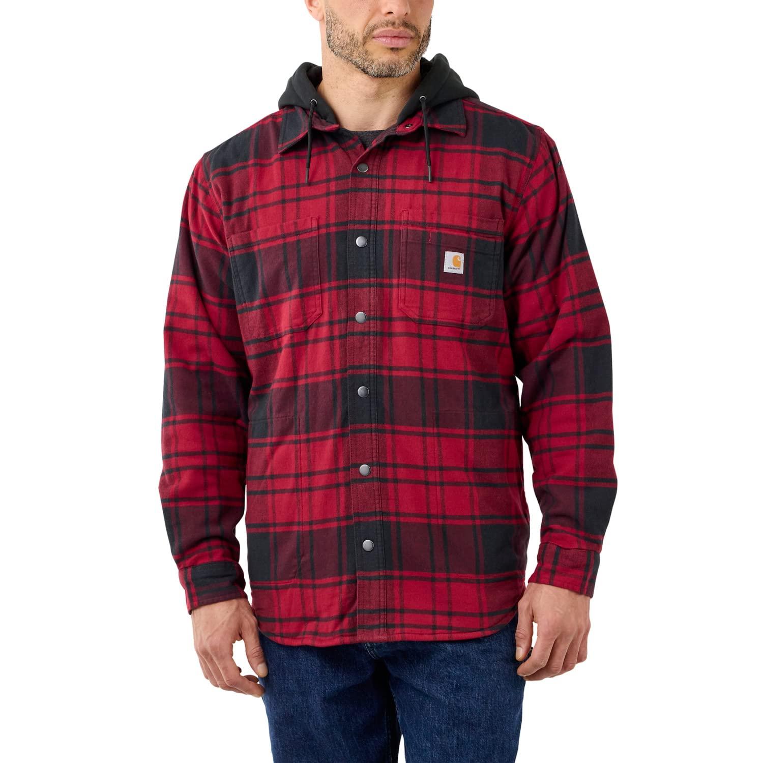 Carhartt Rugged Flex Relaxed Fit Flannel Fleece Lined Hooded Shirt Jac carhartt-rugged-flex-relaxed-fit-flannel-fleece-lined-hooded-shirt-jac